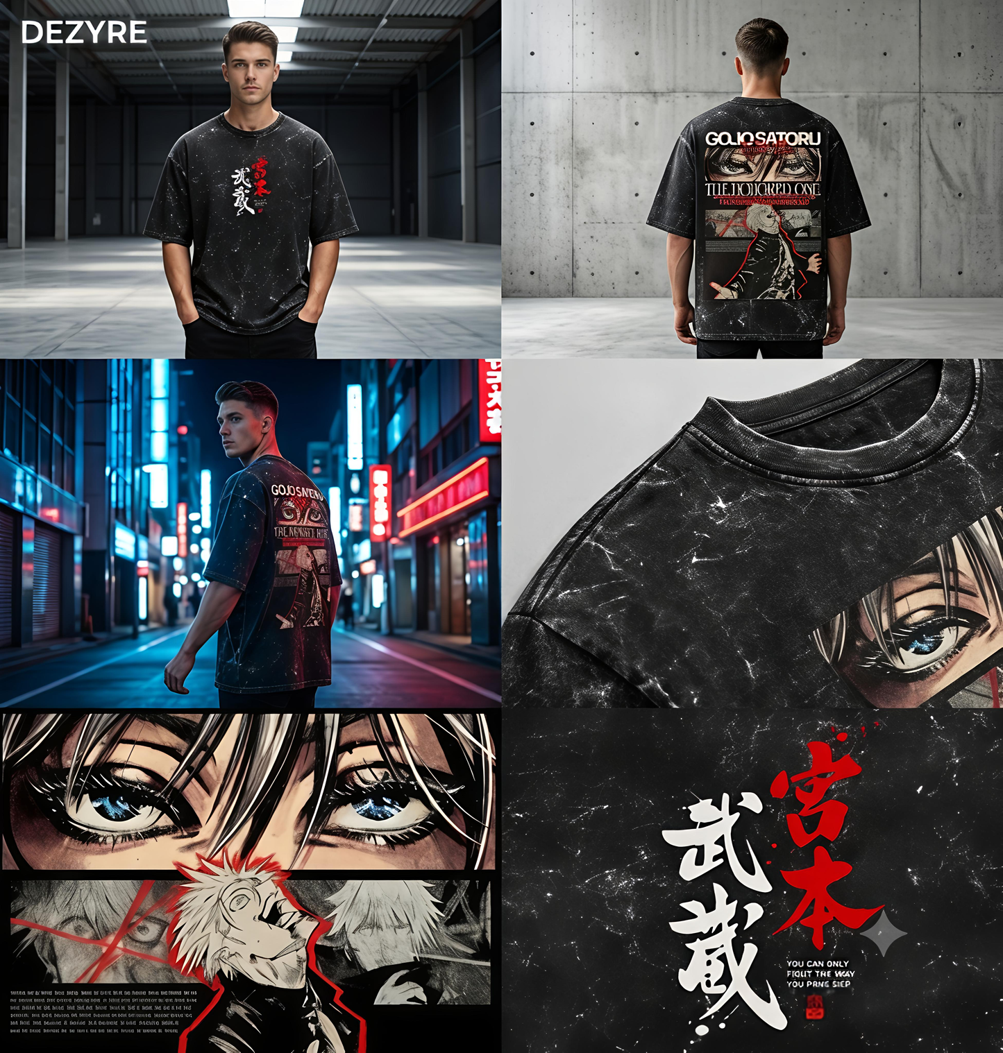 Gojo Satoru Limited Edition l Acid Wash Oversized Tee | Premium Quality l